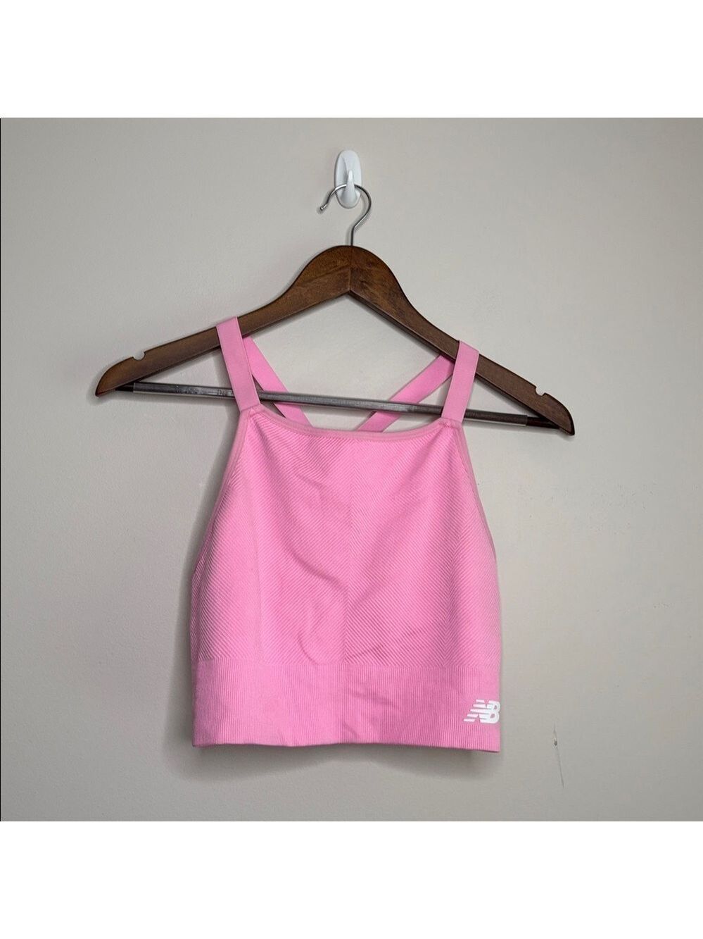 New Balance Pink Racerback Longline Sports Bra Large